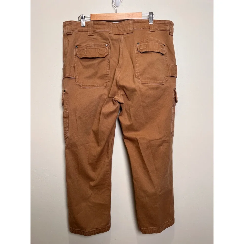 Duluth Flex Fire Hose Cargo Pants Relaxed Fit Cotton Mens 40x30 Brown Work *read
